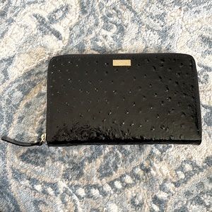 Kate Spade leather ostrich travel wallet.